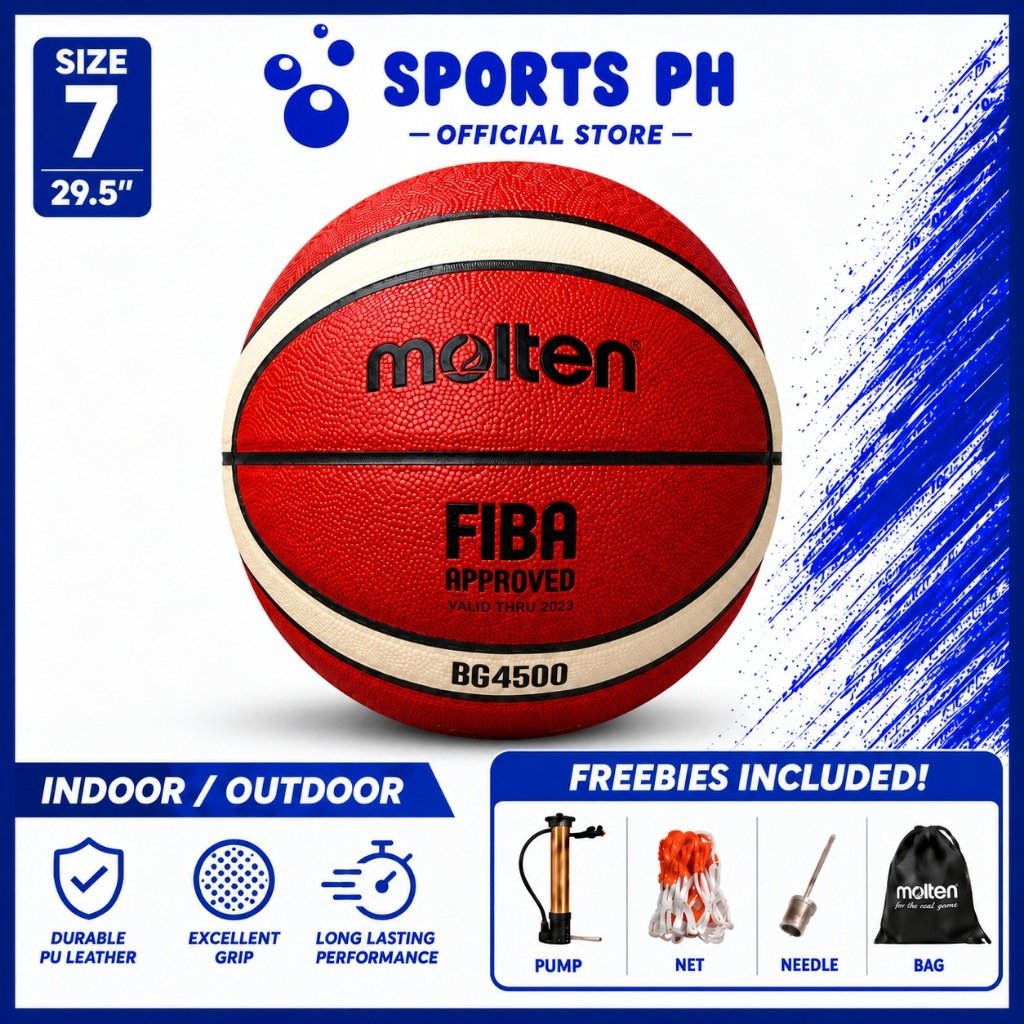 Molten BG4500 Size 7 Basketball with Accessories
